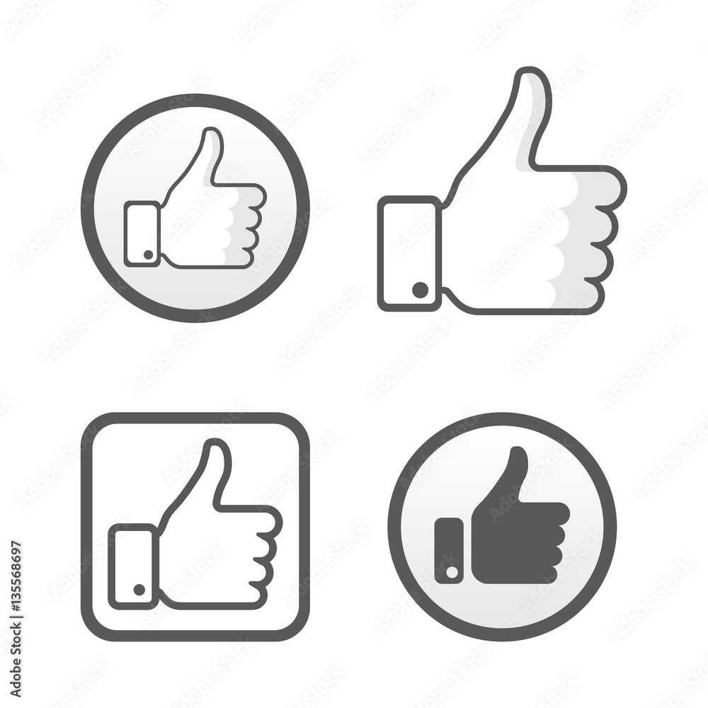 Thumb up, like icons vector set, social network Thumb up, like icons vector set, social network