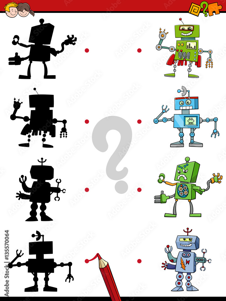 Shadow Game With Robots Stock Vector Adobe Stock Shadow Game With Robots Stock Vector Adobe Stock