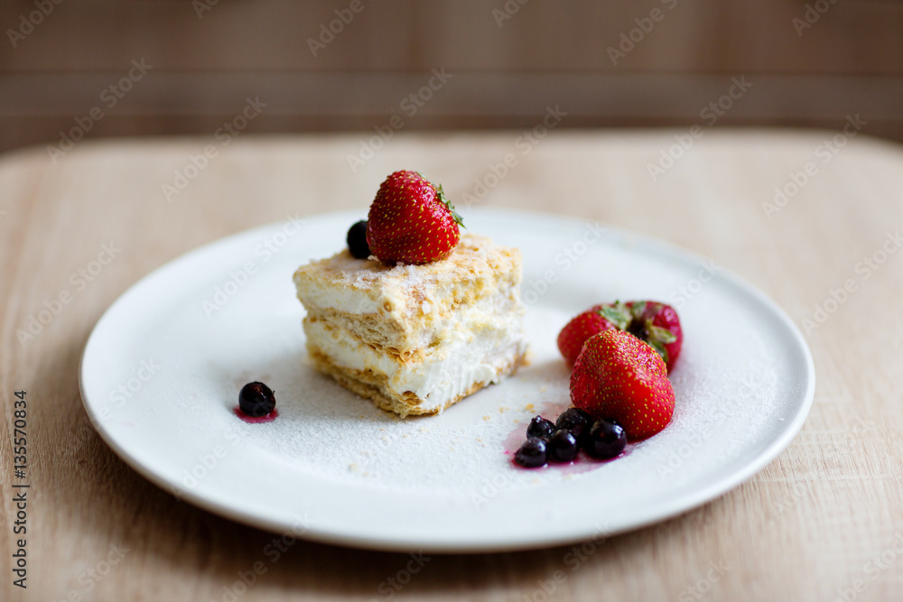 cake ice-cream with berries cake ice-cream with berries