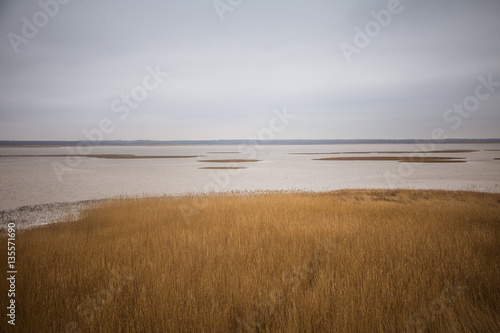 A beautiful norther Europe landscape with a lake in early spring