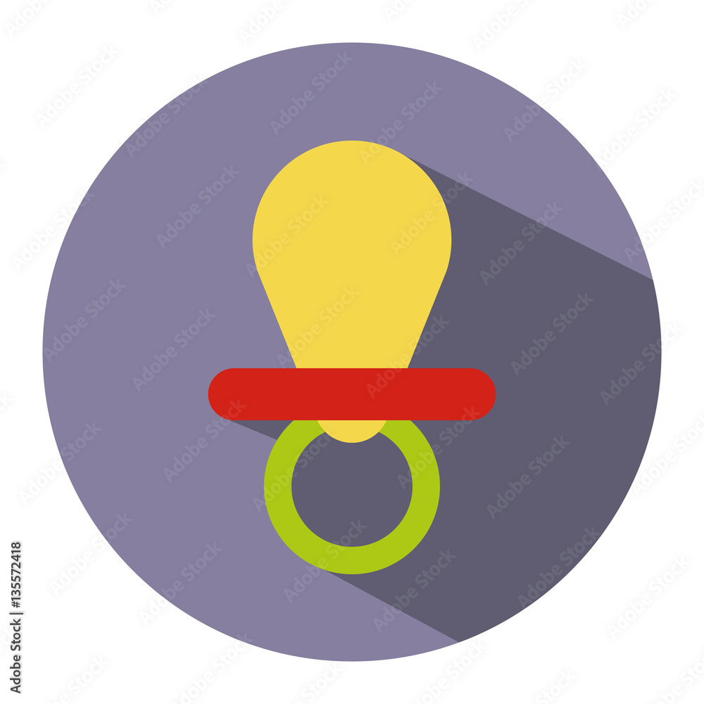 color silhouette with baby pacifier in round frame vector illustration color silhouette with baby pacifier in round frame vector illustration