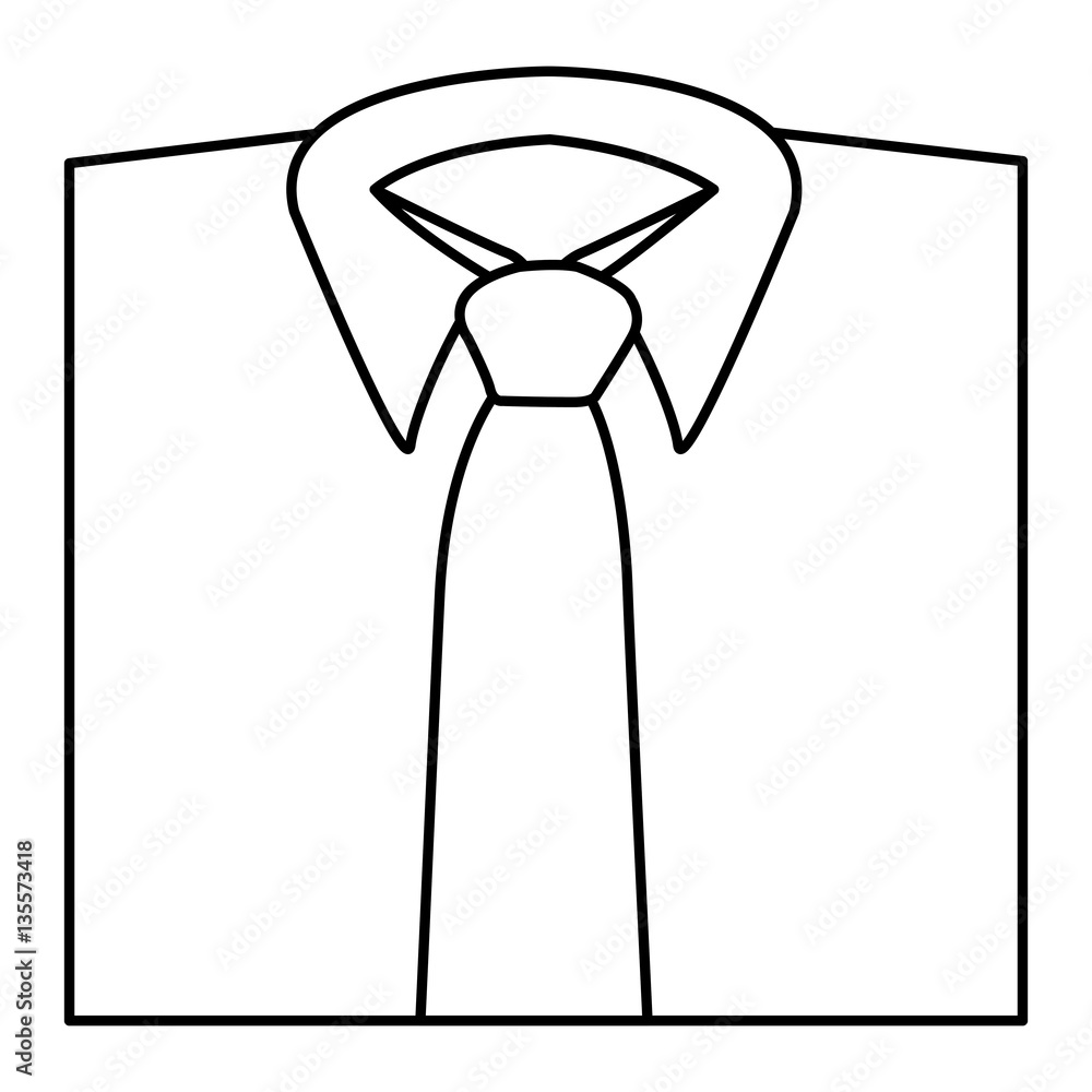 monochrome contour with shirt and tie vector illustration monochrome contour with shirt and tie vector illustration