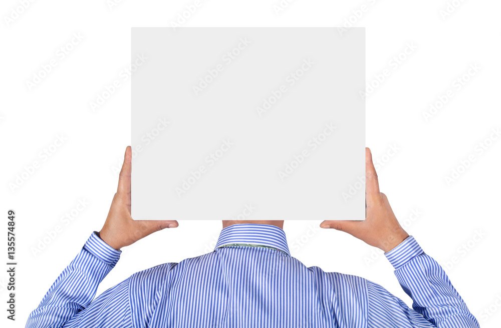 Man holding card Man holding card
