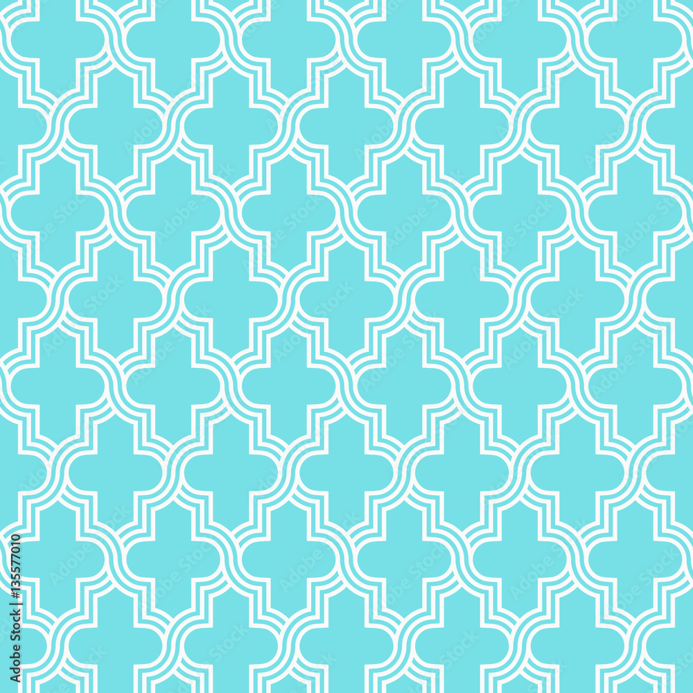 Arabesque quatrefoil lattice pattern outline
