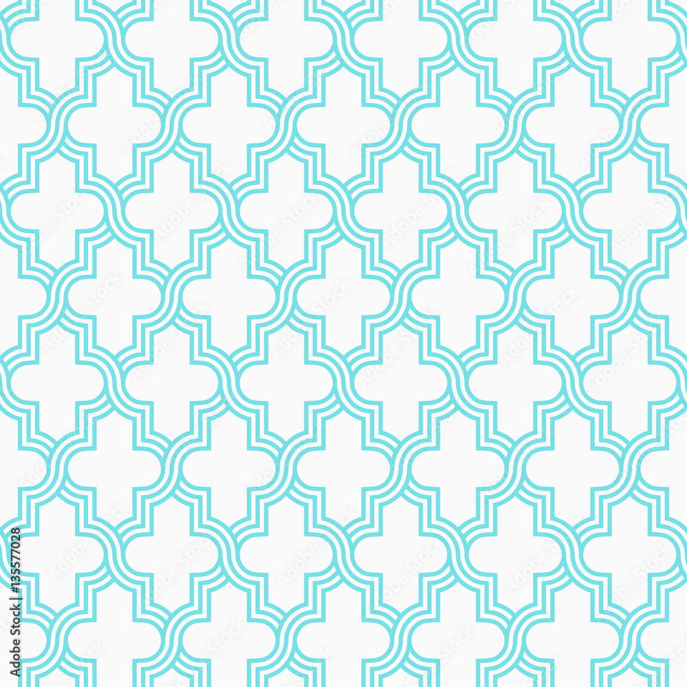 Arabesque quatrefoil lattice pattern outline