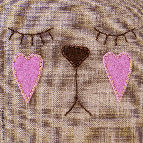Obraz na płótnie textile background with handmade embroidery w salonie