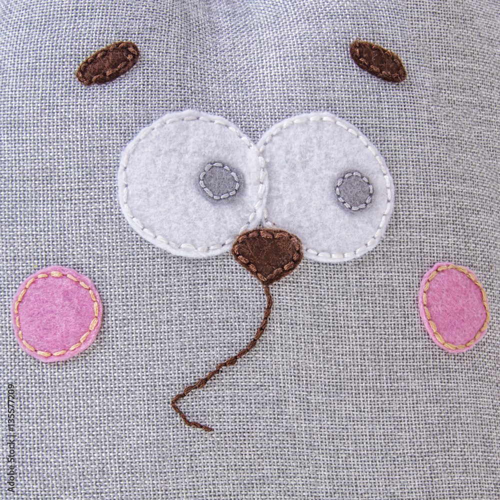 textile background with handmade embroidery