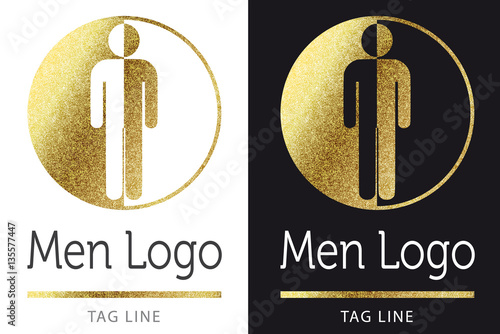 men Golden Shiny Logo