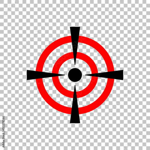 Red aim on background isolate, Stylish vector illustration