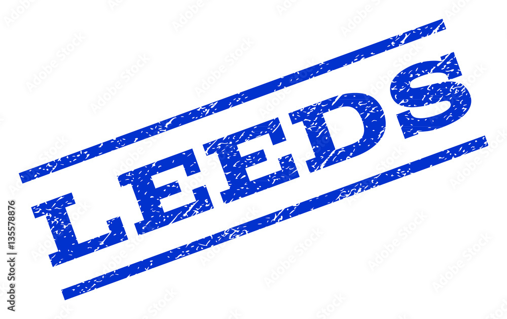 Leeds watermark stamp. Text tag between parallel lines with grunge