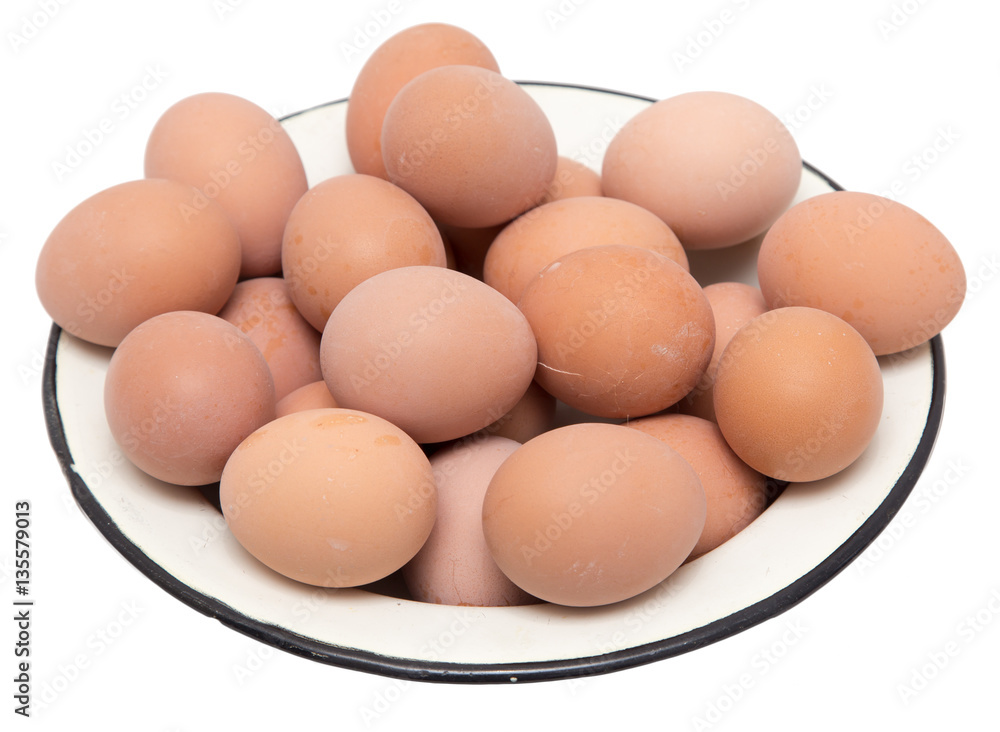 eggs in a plate on a white background eggs in a plate on a white background