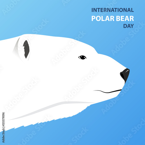 International Polar Bear Day. Flat style illustration.