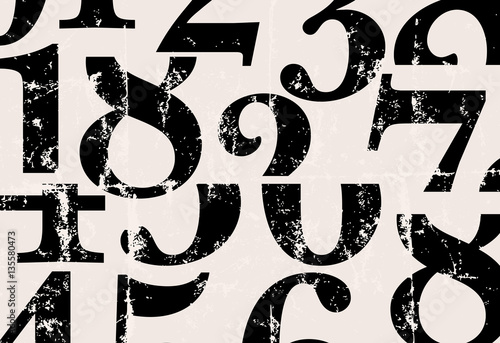 abstract numbers grungy background,vector illustration