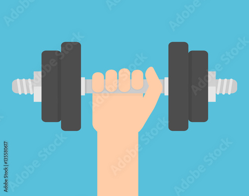 Hand holding a dumbbell