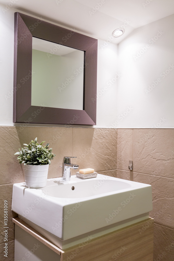 Modern bathroom with a sink Modern bathroom with a sink