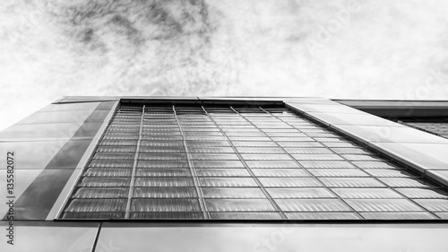 Panels of glass bricks on a building