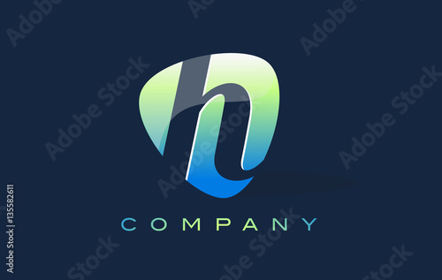 h Letter Logo. Oval Shape Modern Design
