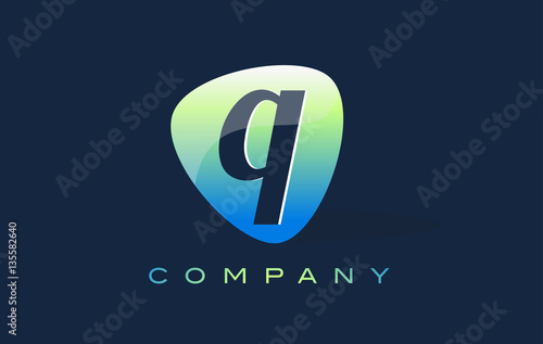 q Letter Logo. Oval Shape Modern Design