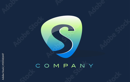 s Letter Logo. Oval Shape Modern Design