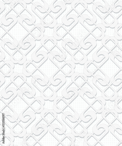 geometric abstract seamless vector volume pattern in white and