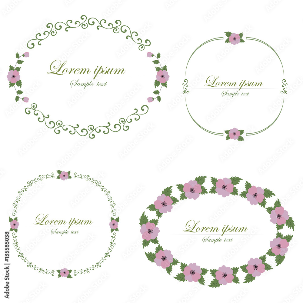 Set of flowers design elements. Set of flowers design elements.