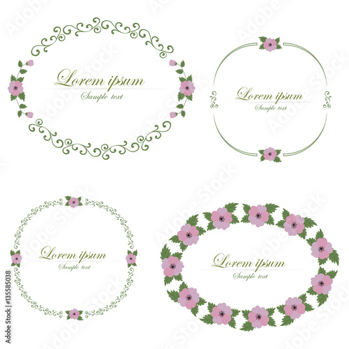 Fototapeta Naklejka Na Ścianę i Meble -  Set of flowers design elements. 