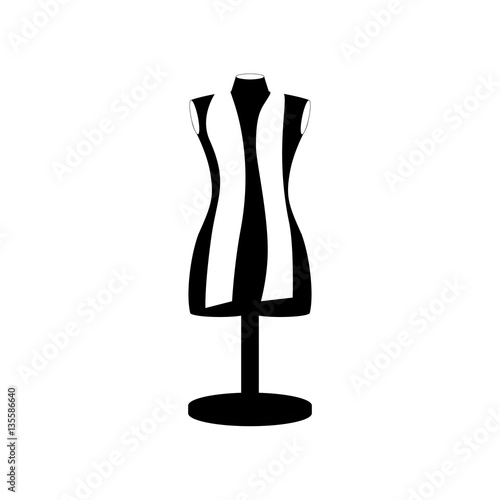 monochrome manikin tailor shop design vector illustration