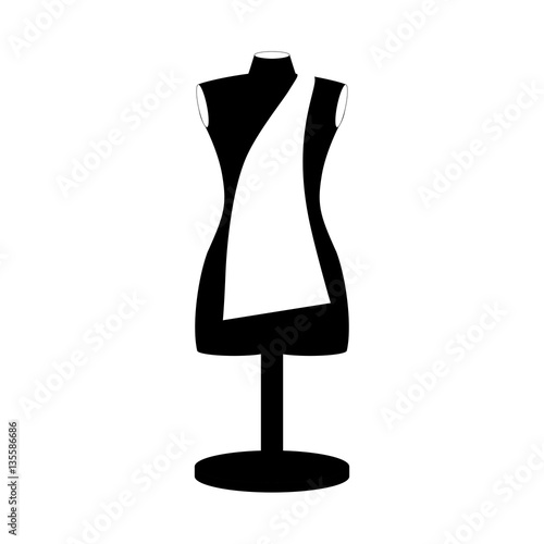 monochrome manikin tailor shop design close up vector illustration