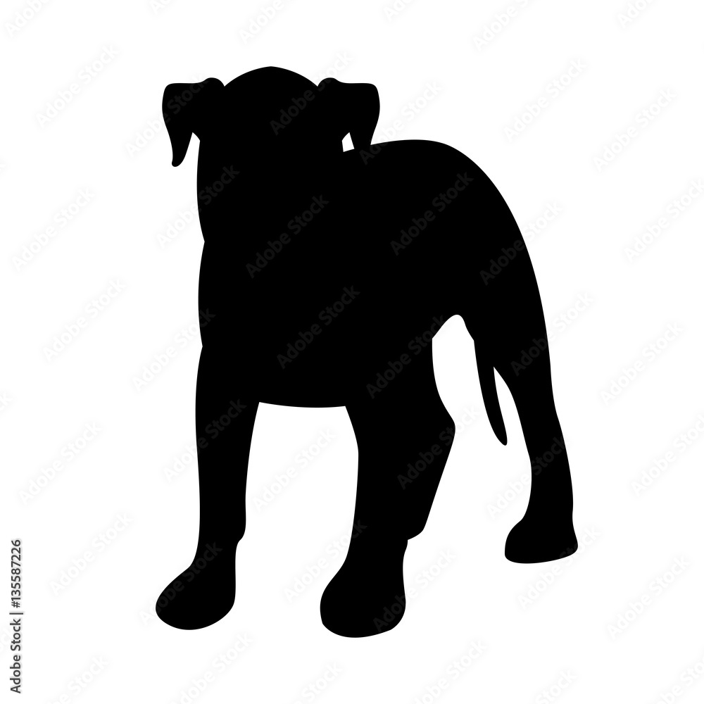 Obraz premium Puppy Dog Vector illustration silhouette black