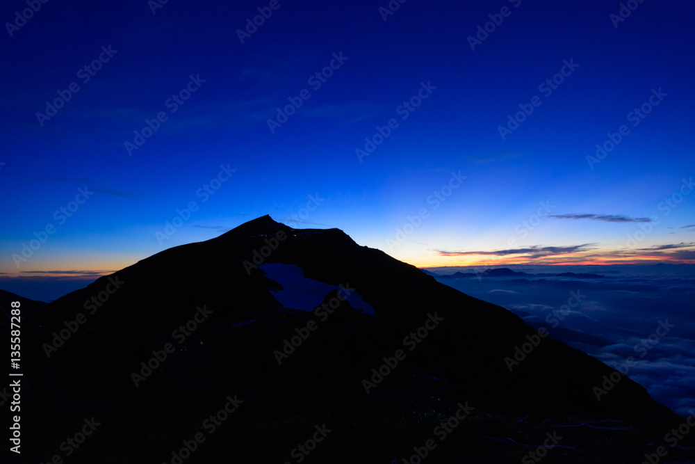 長野 北アルプス 白馬岳の夜明け 長野 北アルプス 白馬岳の夜明け