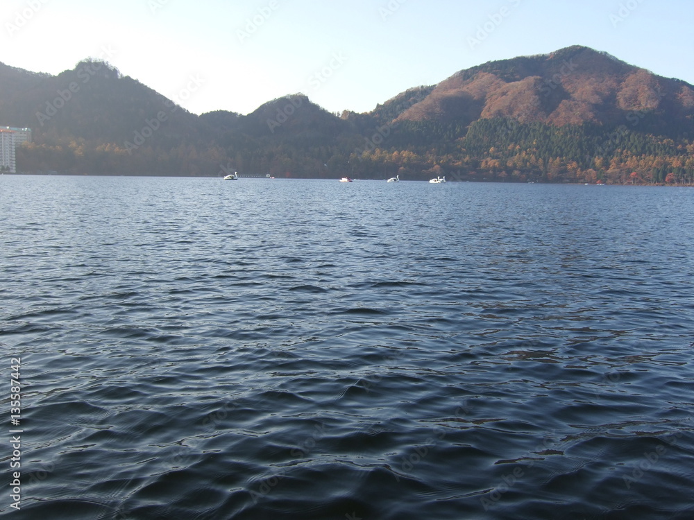 榛名湖 榛名山 山 紅葉 秋 榛名湖 榛名山 山 紅葉 秋