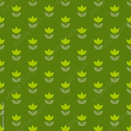 grass green color Holland tulip repeatable motif. simple laconic