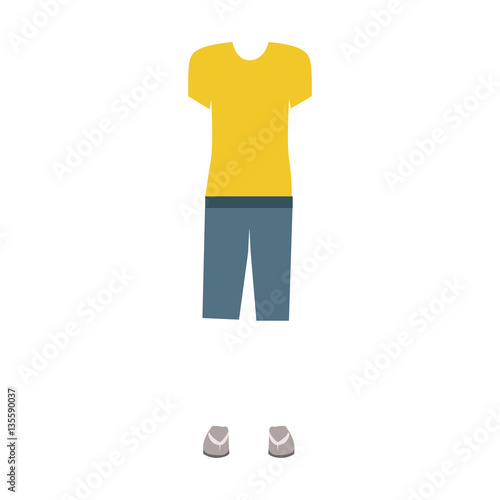 color silhouette with female clothing pijama vector illustration
