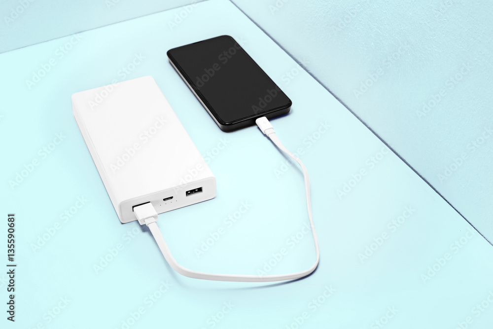 Power bank and mobile phone Power bank and mobile phone