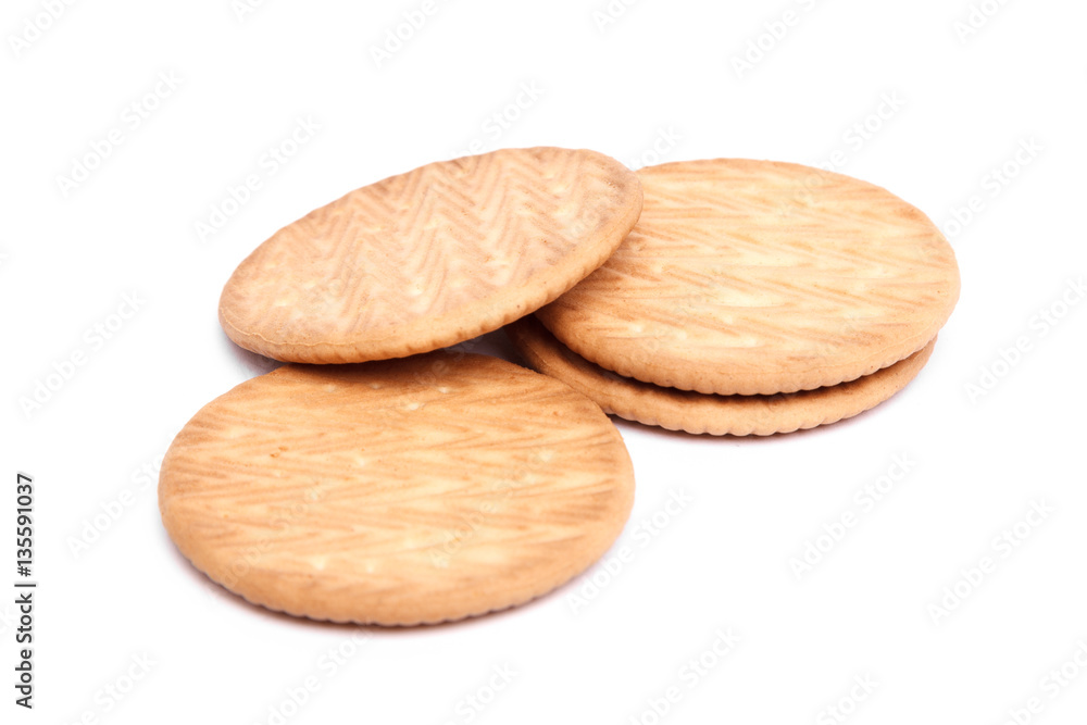 вкусное круглое печенье на белом фоне \ delicious round cookies isolated вкусное круглое печенье на белом фоне \ delicious round cookies isolated