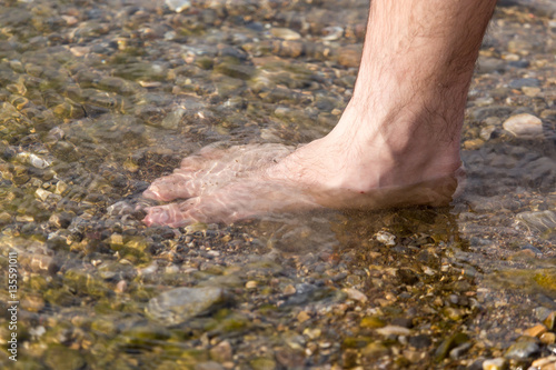 male legs in water