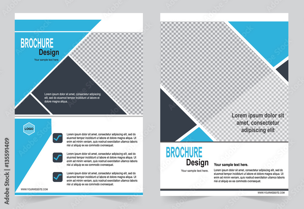 Blue Brochure template flyer design
