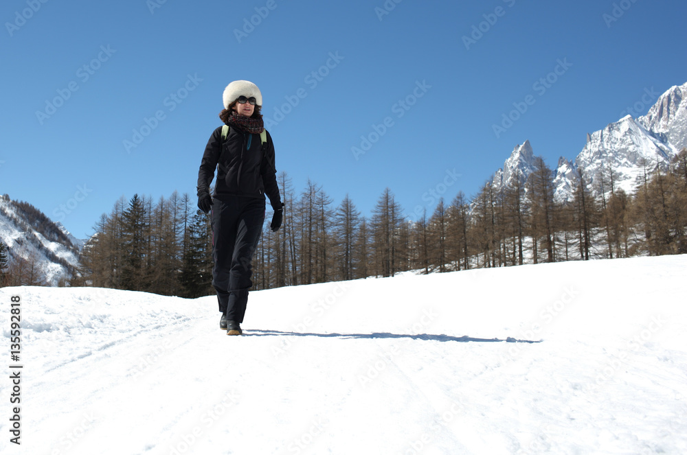 Passeggiata sulla neve