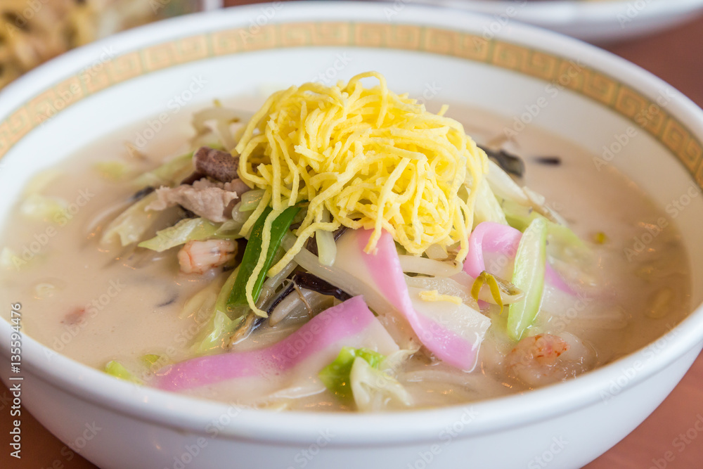 Seafood Champon - Traditional Nagasasaki  noodle dish.