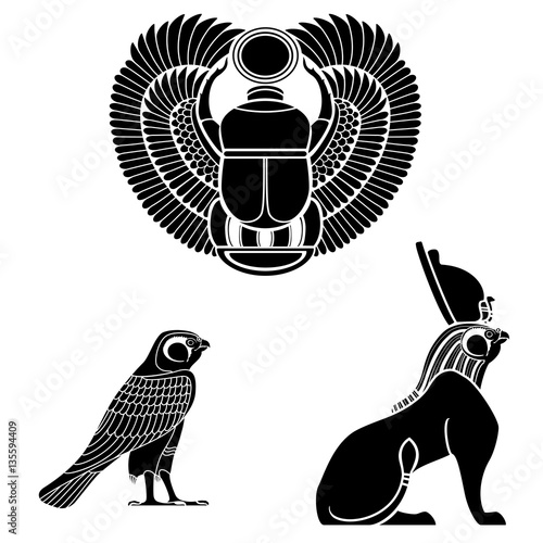 Set of egyptian ancient symbol