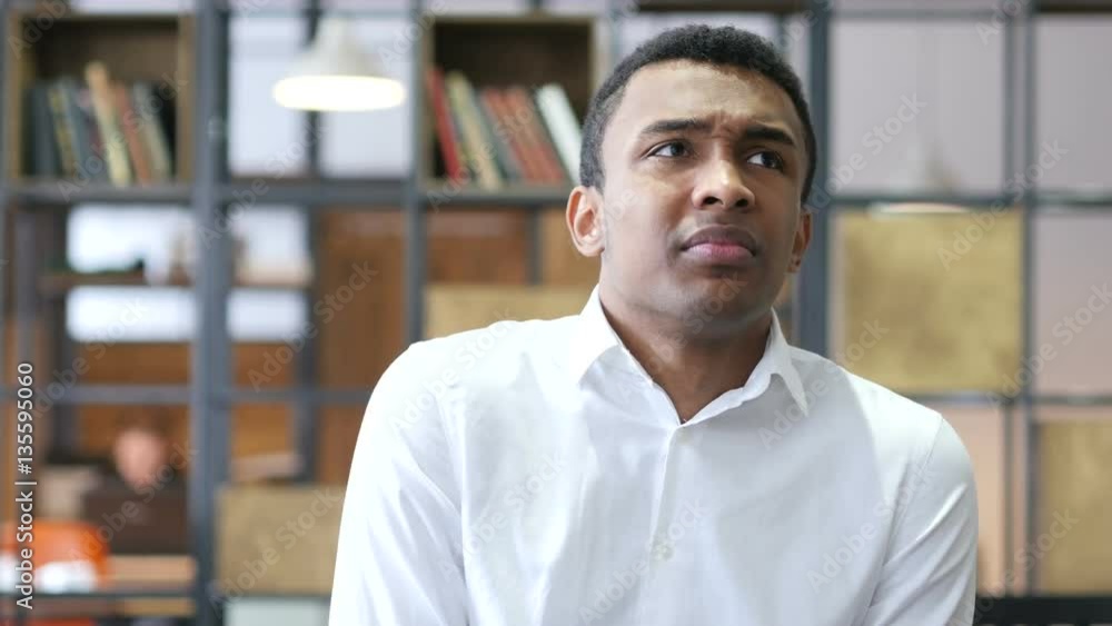 Confused Black Man in Office Confused Black Man in Office