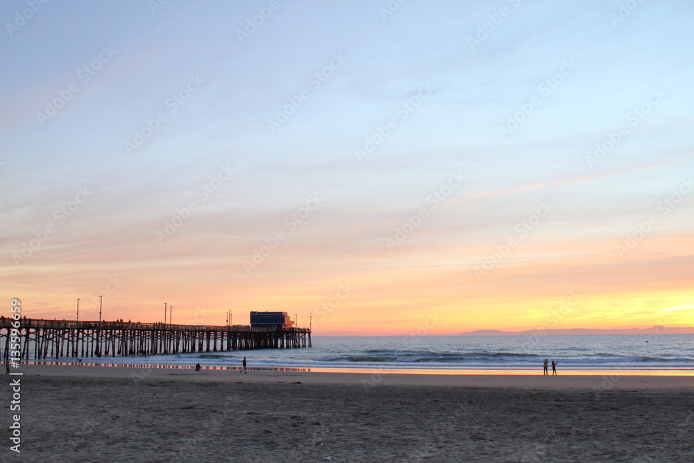 Newport Beach Pier at the sunset - USA