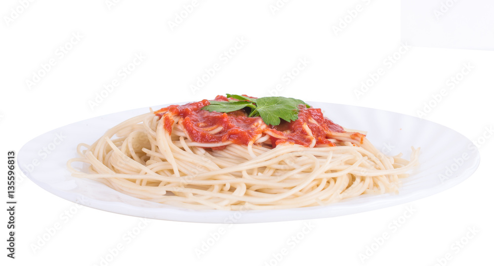 pasta in a white plate