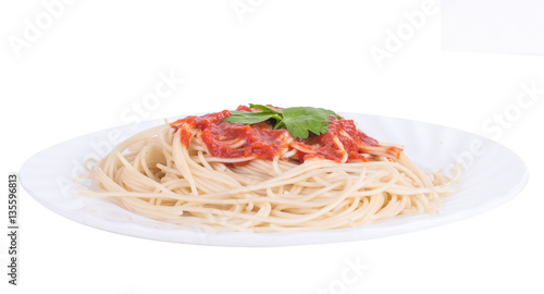 pasta in a white plate