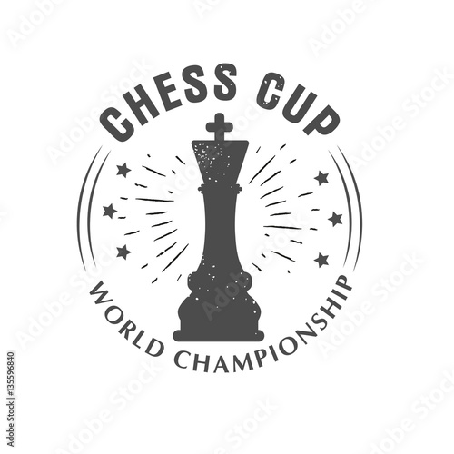 Vector logo chess king  Queen. Sport championship. Badge isolated on white background