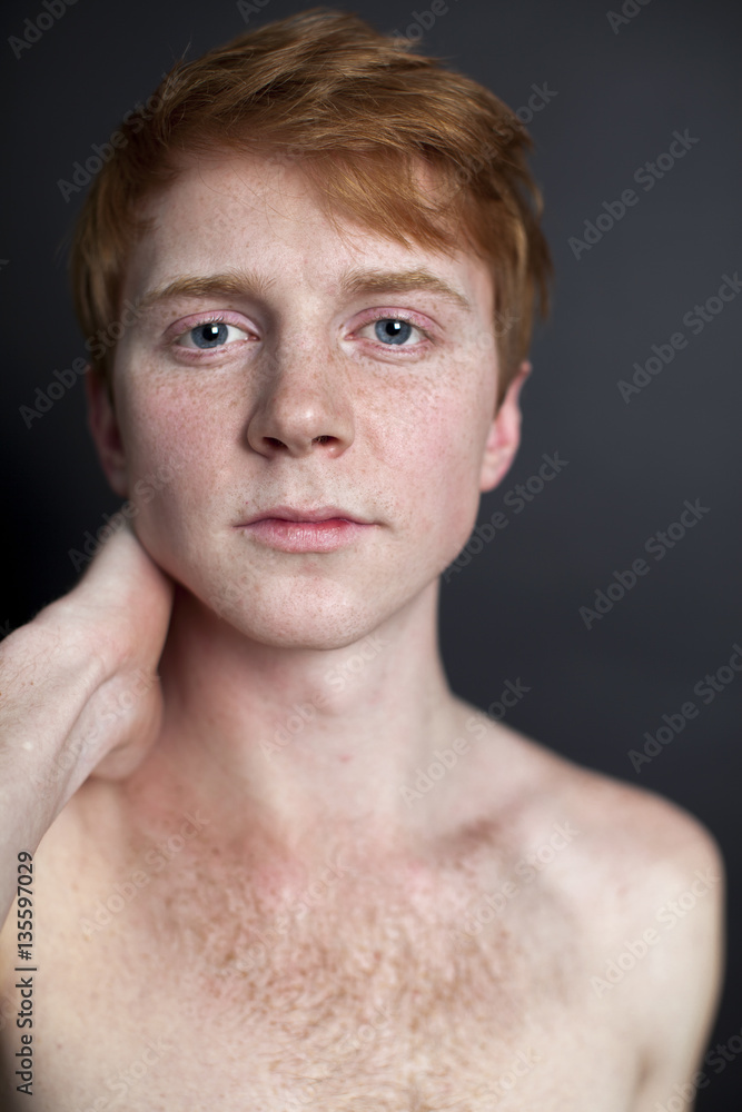 Obraz premium Portrait of red-haired handsome guy