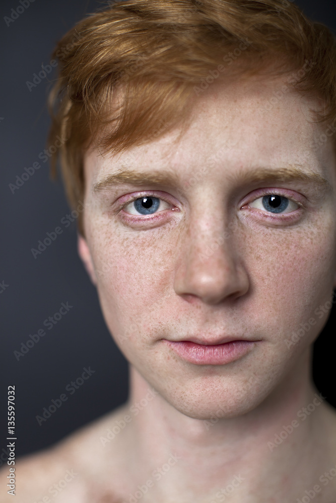 Portrait of red-haired handsome guy Portrait of red-haired handsome guy
