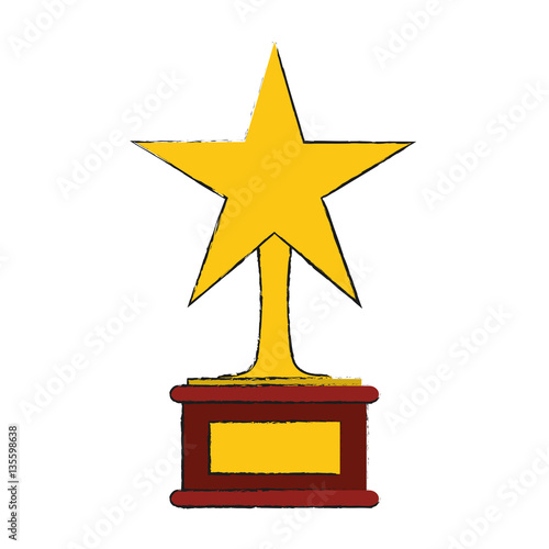 winner trophy icon over white background. colorful design. vector illustration