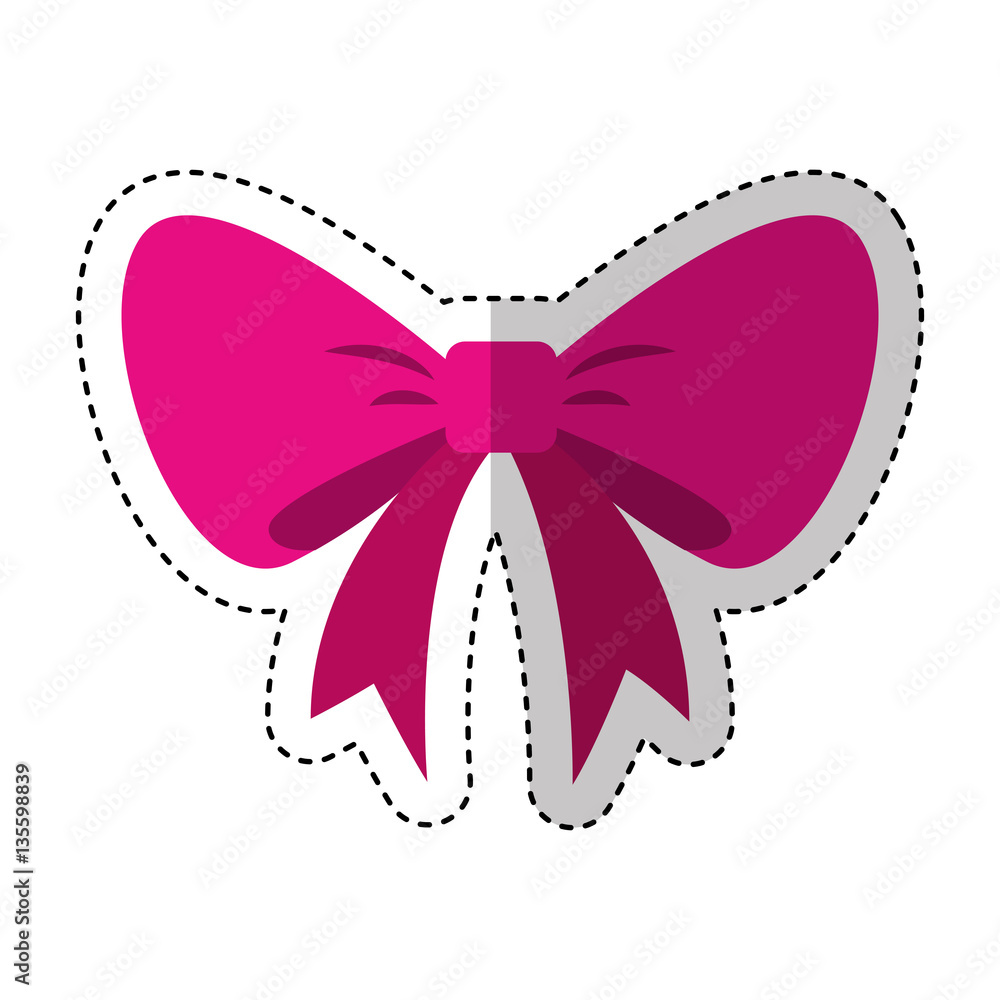 bow ribbon decorative frame vector illustration design