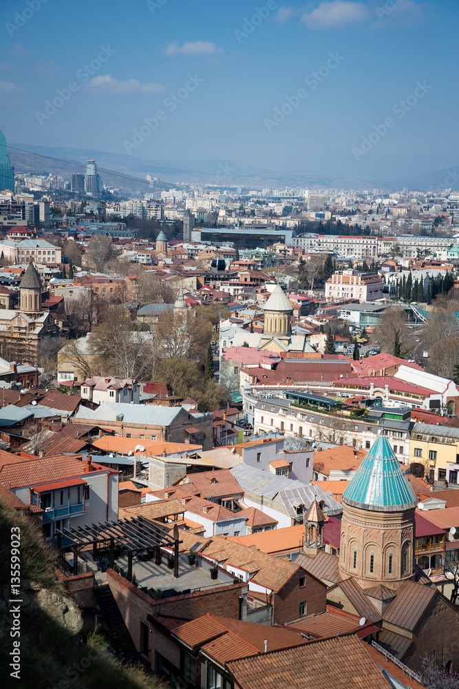 top view of a residential district in Tbilisi